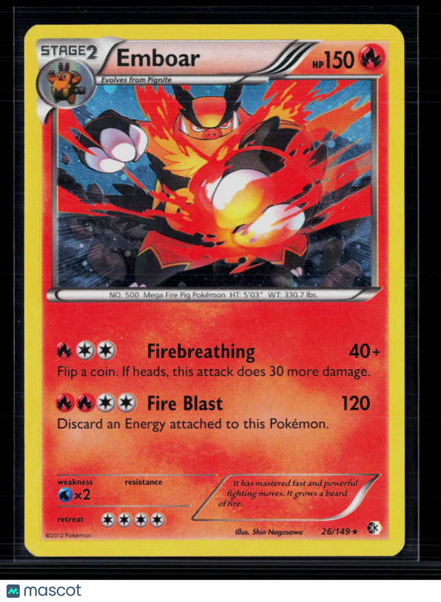 Pokemon 2012 Boundaries Crossed Emboar blister exclusive #26/149