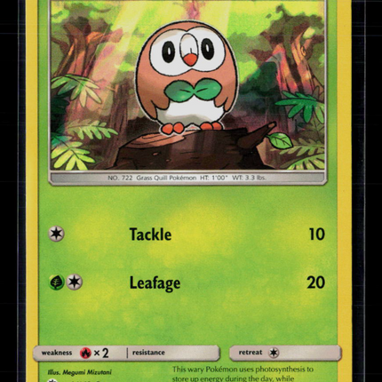 Pokemon 2017 Sun & Moon Rowlet water web Holo #9/149