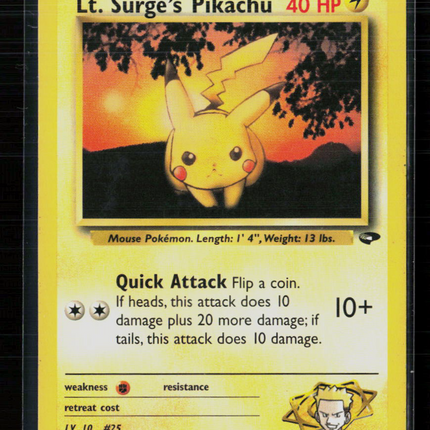 Pokemon 2000 Gym Heroes LT. Surge's Pikachu #84/132