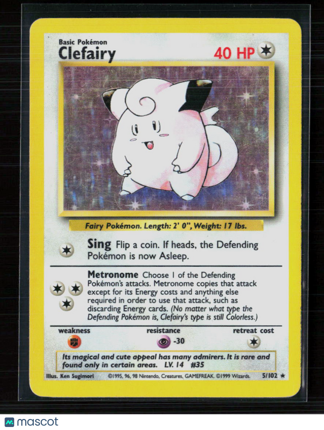 Pokemon 1999 Base Set Clefairy #5/102
