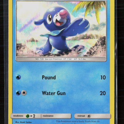 Pokemon 2017 Sun & Moon Popplio Water Web Foil #39/149