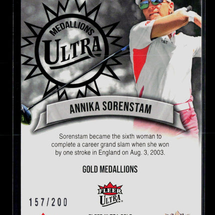 2026 Fleer Ultra Golf Gold Medallions Annika Sorenstam #M-25 157/200