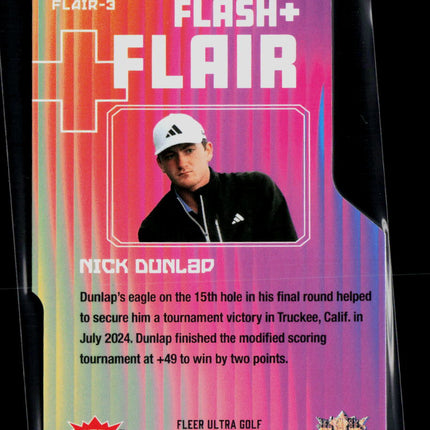 2026 Fleer Ultra Golf Flash Flair Nick Dunlap #FLAIR-3
