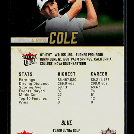 2026 Fleer Ultra Golf Eric Cole #12 Blue 235/399