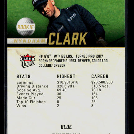 2026 Fleer Ultra Golf Wyndham Clark #45 Blue 217/399