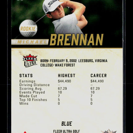 2026 Fleer Ultra Golf Blue Michael Brennan #53 245/399