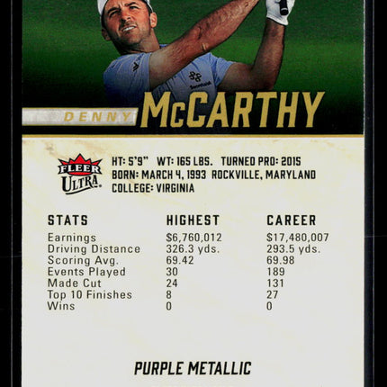 2026 Fleer Ultra Golf Denny McCarthy #24 Purple Metallic 102/199