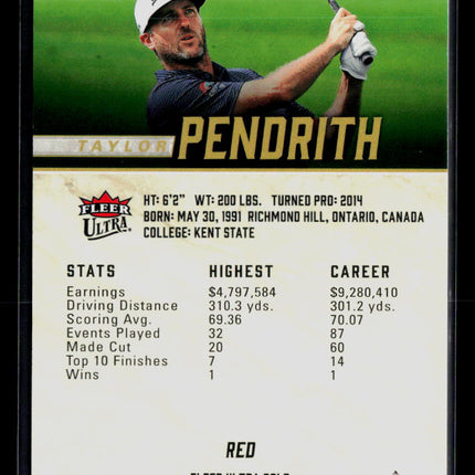 2026 Fleer Ultra Golf Taylor Pendrith #26 Red