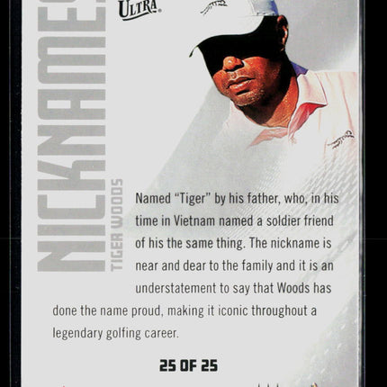 2026 Fleer Ultra Golf Nicknames Tiger Woods #25 OF 25