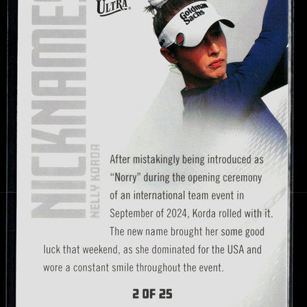 2026 Fleer Ultra Golf Nicknames Nelly Korda #2 OF 25