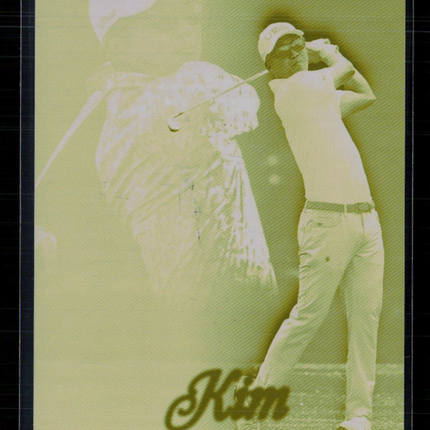 2026 Upper Deck Fleer Ultra Golf Showcase Michael Kim #12 Yellow Printing Plate