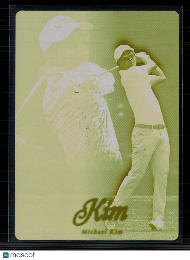 2026 Upper Deck Fleer Ultra Golf Showcase Michael Kim #12 Yellow Printing Plate