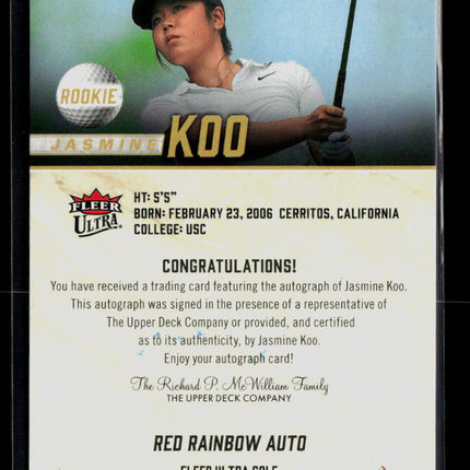 2026 Fleer Ultra Golf Jasmine Koo #63 Red Rainbow Auto 039/199 Auto