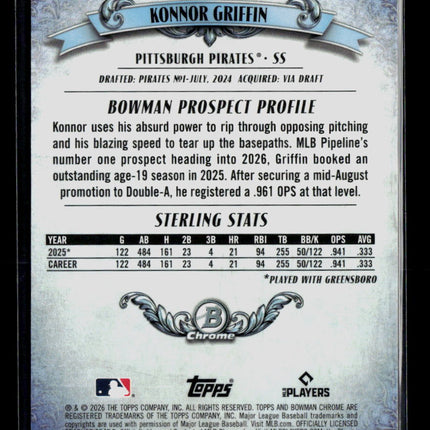 2026 Bowman Sterling Chrome Konnor Griffin #BST-7 Green 50/122