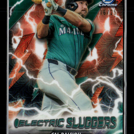 2026 Bowman Chrome Electric Sluggers Cal Raleigh #ES-14 Orange Refractor 16/25