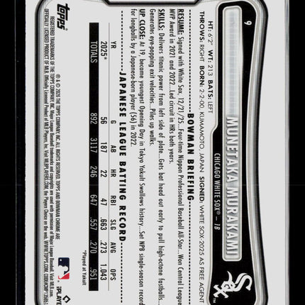 2025 Bowman Chrome Munetaka Murakami #9 Mega Box Mojo RC