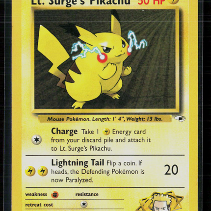 Pokemon 2000 Gym Heroes LT. Surge's Pikachu #81/132