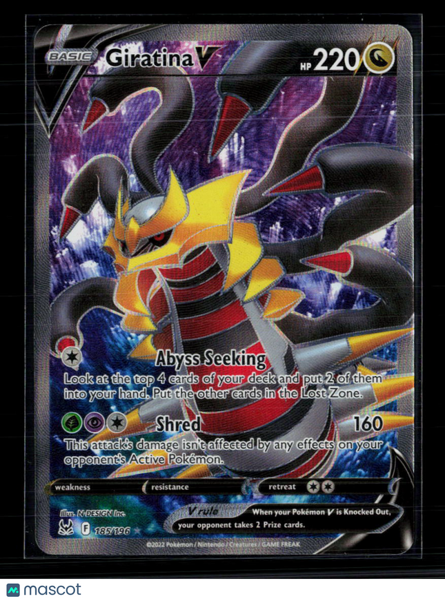 Pokemon 2022 Lost Origin Giratina V FA #185/196