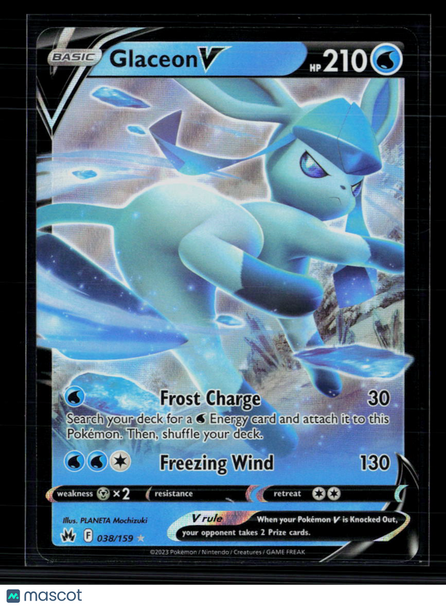 Pokemon 2023 Crown Zenith Glaceon V #38/159