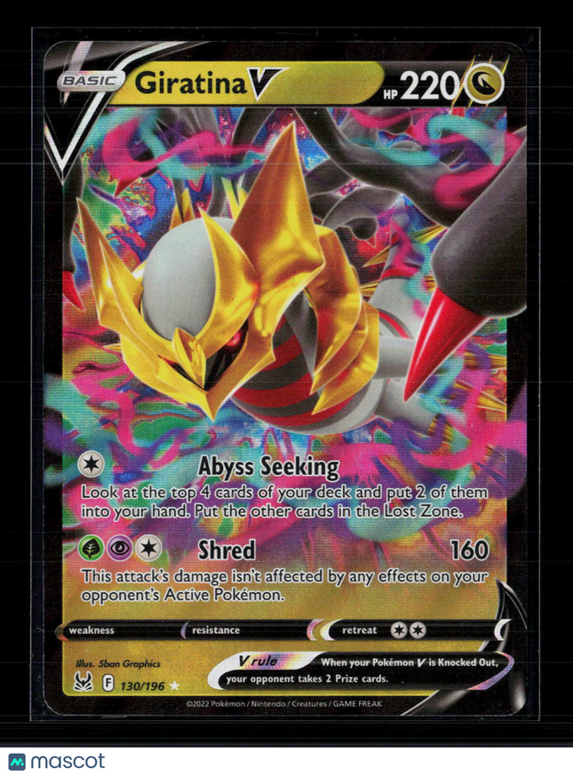 Pokemon 2022 Lost Origin Giratina V #130/196