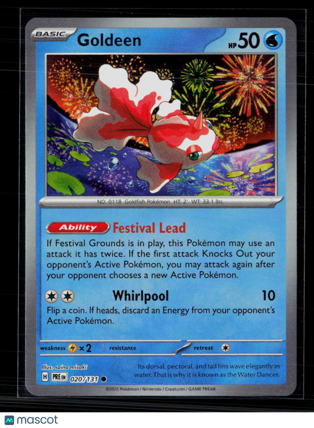 Pokemon 2025 Prismatic Evolutions Goldeen #20/131 Masterball
