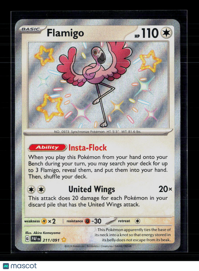 Pokemon 2024 Paldean Fates Flamigo #211/91