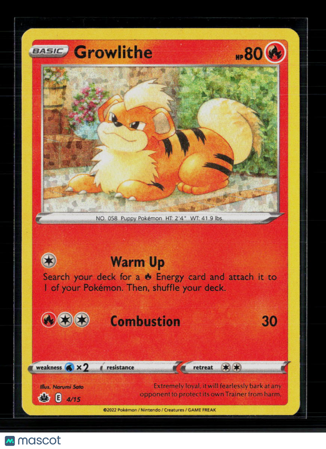 Pokemon 2022 McDonald's Collection Growlithe #4/15