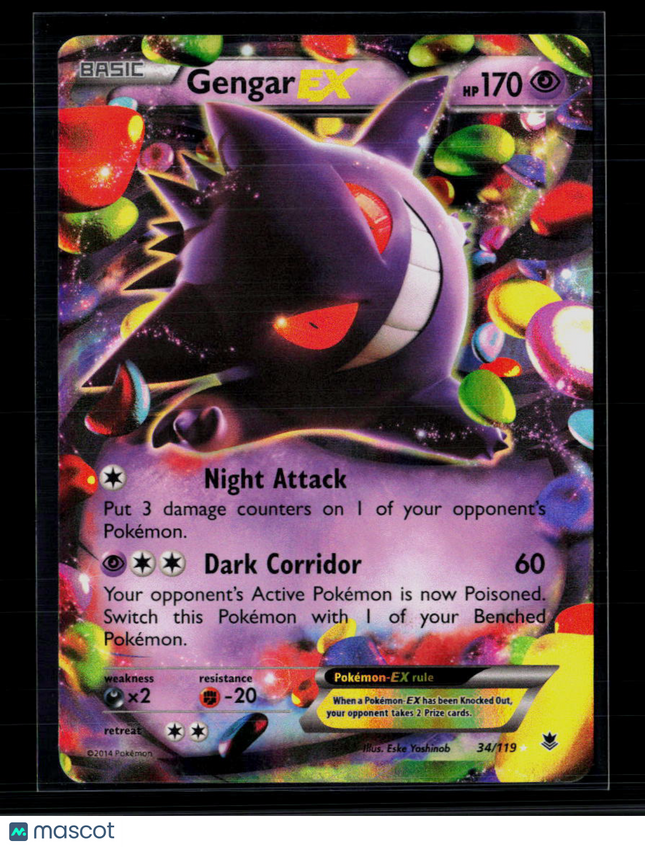 Pokemon 2014 Phantom Forces Gengar EX #34/119