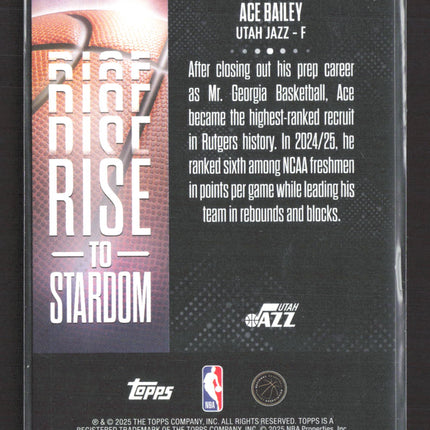 2025 Topps Rise to Stardom Ace Bailey #RTS-5 RC Gold /50