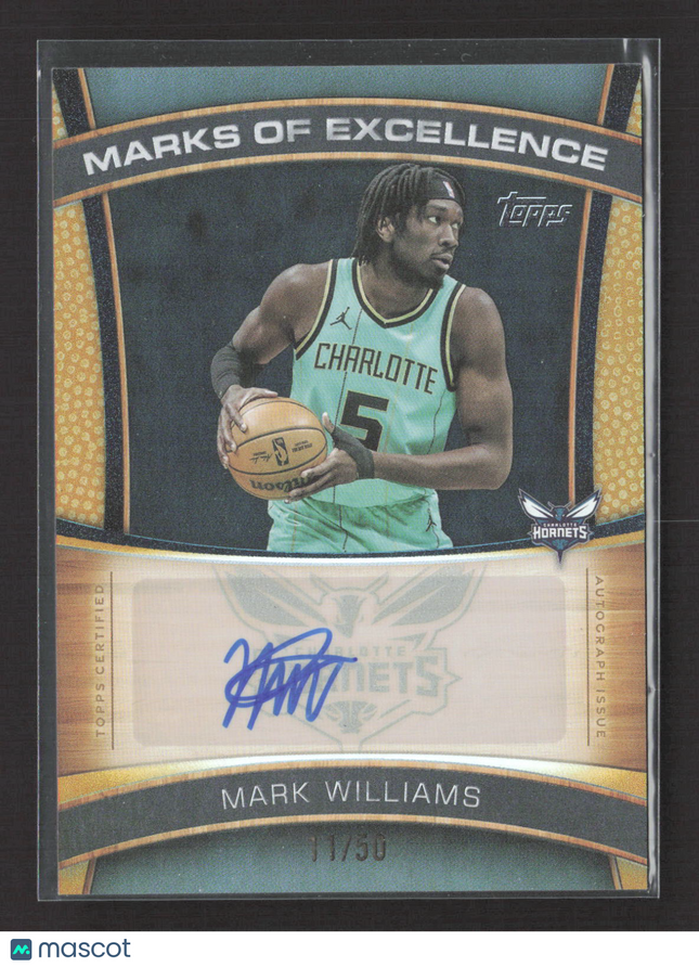 2025 Topps Marks of Excellence Mark Williams #ME-MW Gold 11/50 Auto