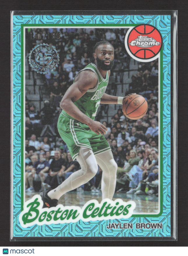2025 Topps Chrome Jaylen Brown #TC-JB Aqua Mojo Refractor /199