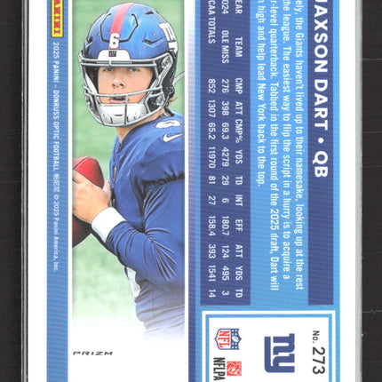 2025 Panini Donruss Optic Prizm Jaxson Dart #273 holo