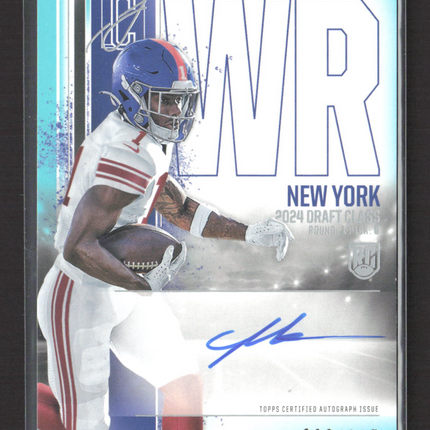 2024 Topps Signature Class Malik Nabers #RCA-MN Rookie Teal 068/225 Auto