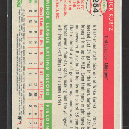 2025 Topps Chrome Platinum Nick Kurtz #254 Blue Prism RC