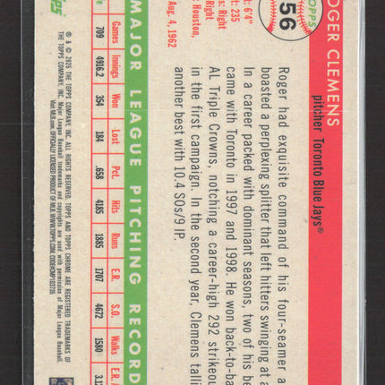 2025 Topps Chrome Platinum Roger Clemens #456 Rose Gold /75