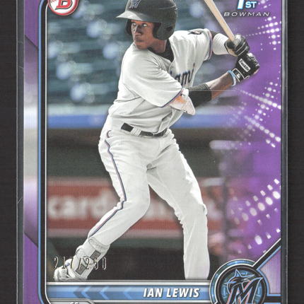2022 Bowman Ian Lewis #BP-96 Purple 1st Bowman /250