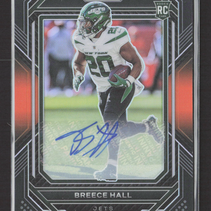 2023 Panini Chronicles Prizm Black Breece Hall #PB-17 RC Auto orange /75