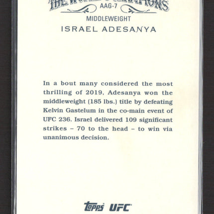 2024 Topps Chrome Allen & Ginter Israel Adesanya #AAG-7 Gold Refractor 11/50