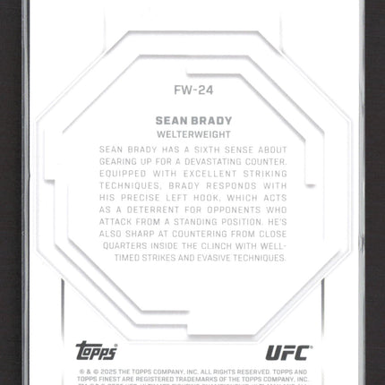 2025 Topps Finest UFC Sean Brady #FW-24 Framed in White