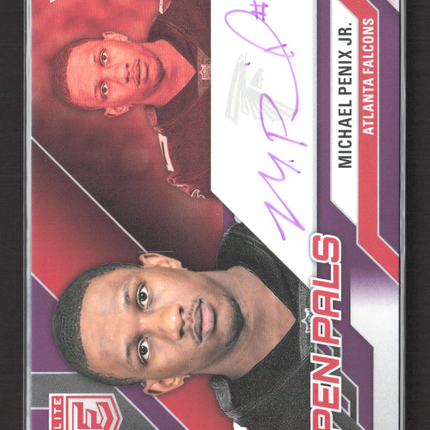 2024 Panini Donruss Elite Pen Pals Michael Penix Jr. #PAL-MPE RC Auto Purple