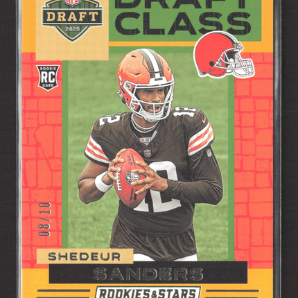 2025 Panini Rookies & Stars Draft Class Shedeur Sanders #19 Gold 08/10 RC