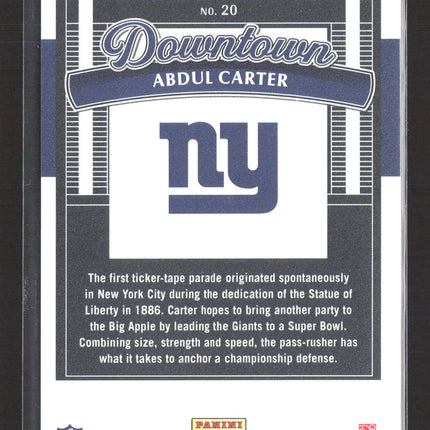 2025 Donruss Downtown Abdul Carter #20 RC