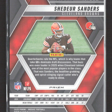 2025 Panini Mosaic Prizm Shedeur Sanders #302 107/149 RC Silver knight