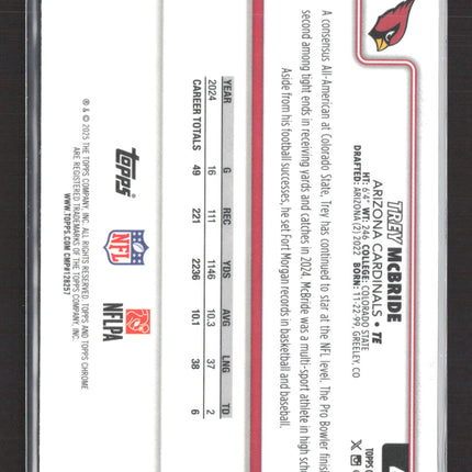 2025 Topps Chrome Trey McBride #4 Blue Sapphire