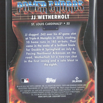 2026 Bowman Power Chords JJ Wetherholt #PC-5 Aqua 054/125