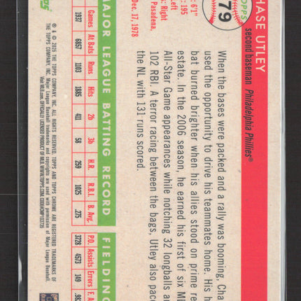 2025 Topps Chrome Chase Utley #479 Blue Mini Diamond 003/199