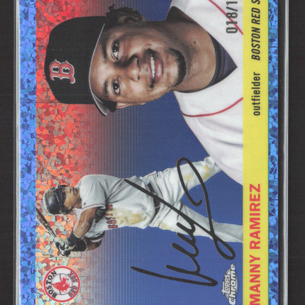 2025 Topps Chrome Manny Ramirez #225 Blue Mini Diamond Refractor 018/199