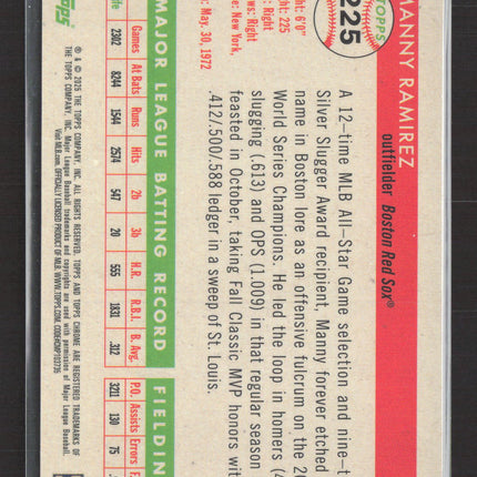2025 Topps Chrome Manny Ramirez #225 Blue Mini Diamond Refractor 018/199