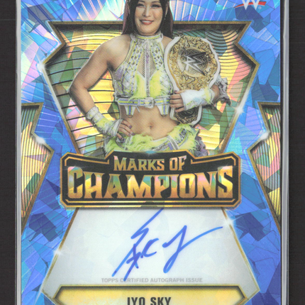 2026 Topps Chrome WWE Marks of Champions Iyo Sky #MOC-IS Blue Sappire Auto