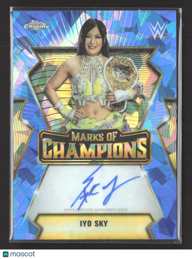 2026 Topps Chrome WWE Marks of Champions Iyo Sky #MOC-IS Blue Sappire Auto